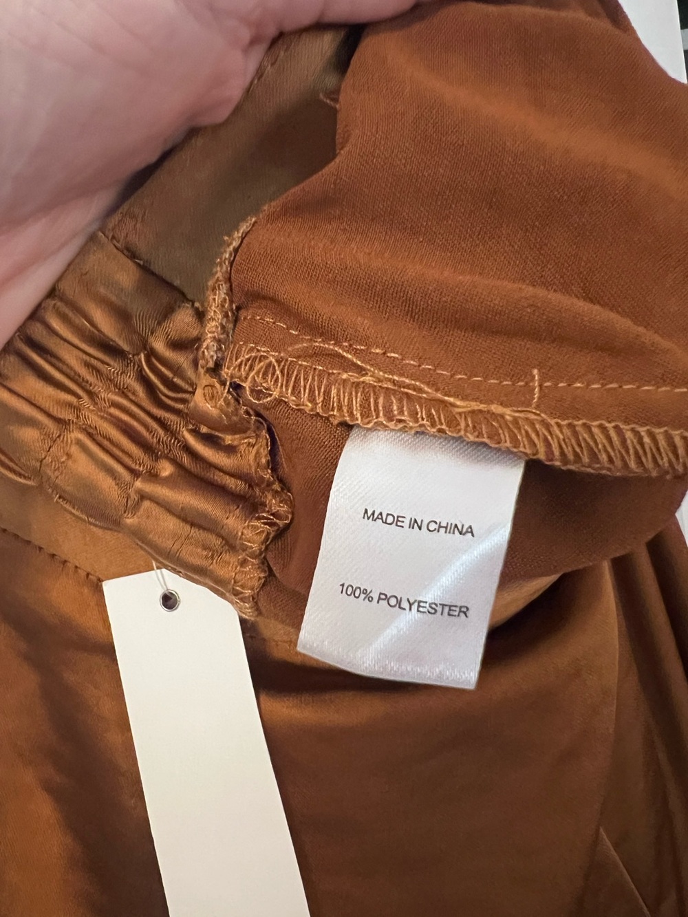 Anthropologie Drew Satin Eva Wide Leg Pant Copper Gold Brown NWT Size XS - Picture 14 of 14